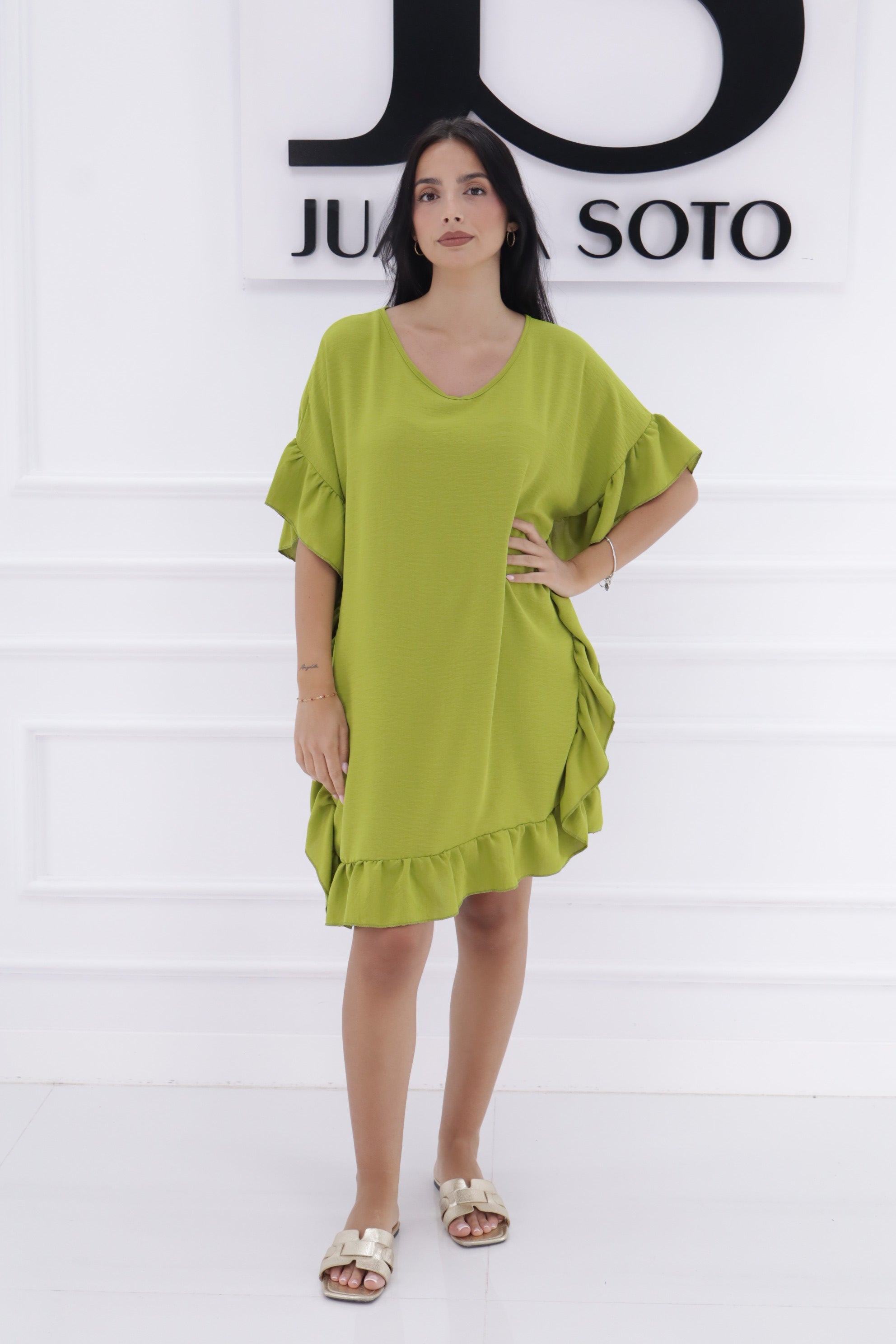 Vestido volantes 11843