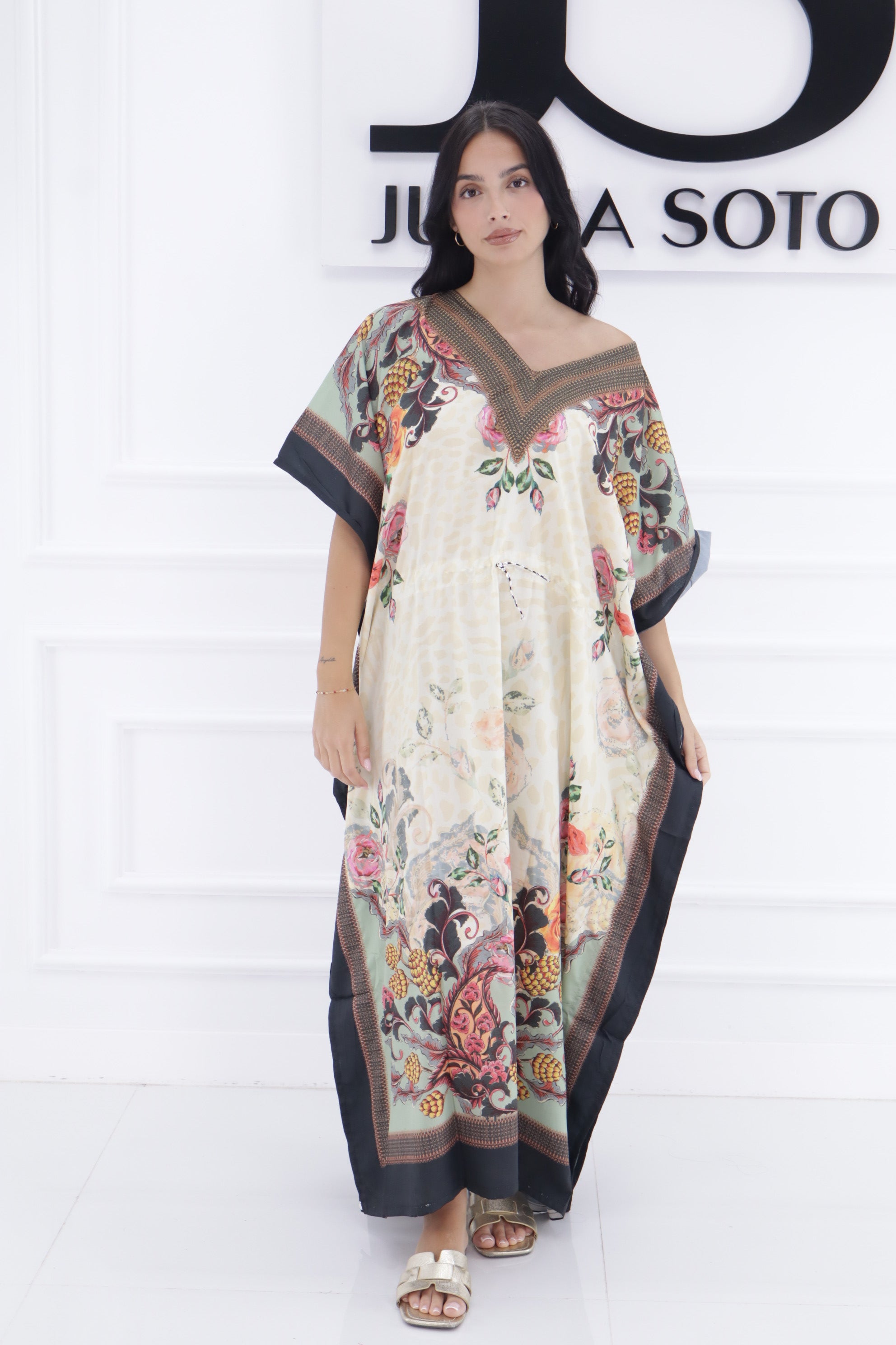 Vestido pañuelo rosas