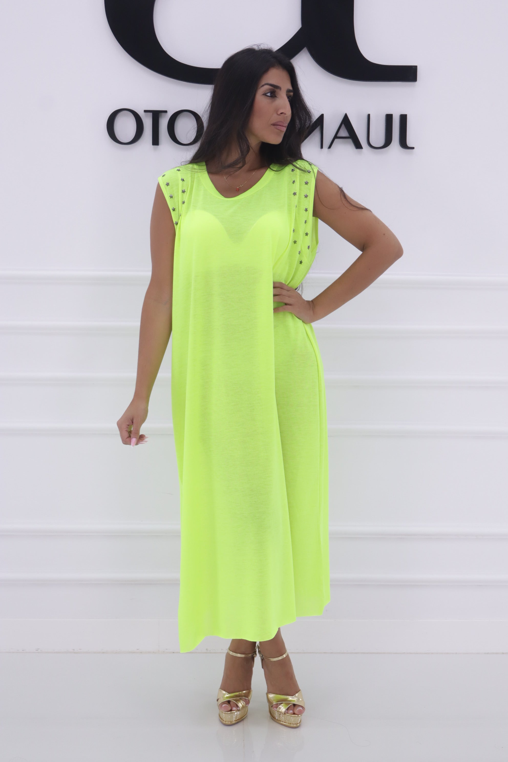 Vestido manga estrella 6885