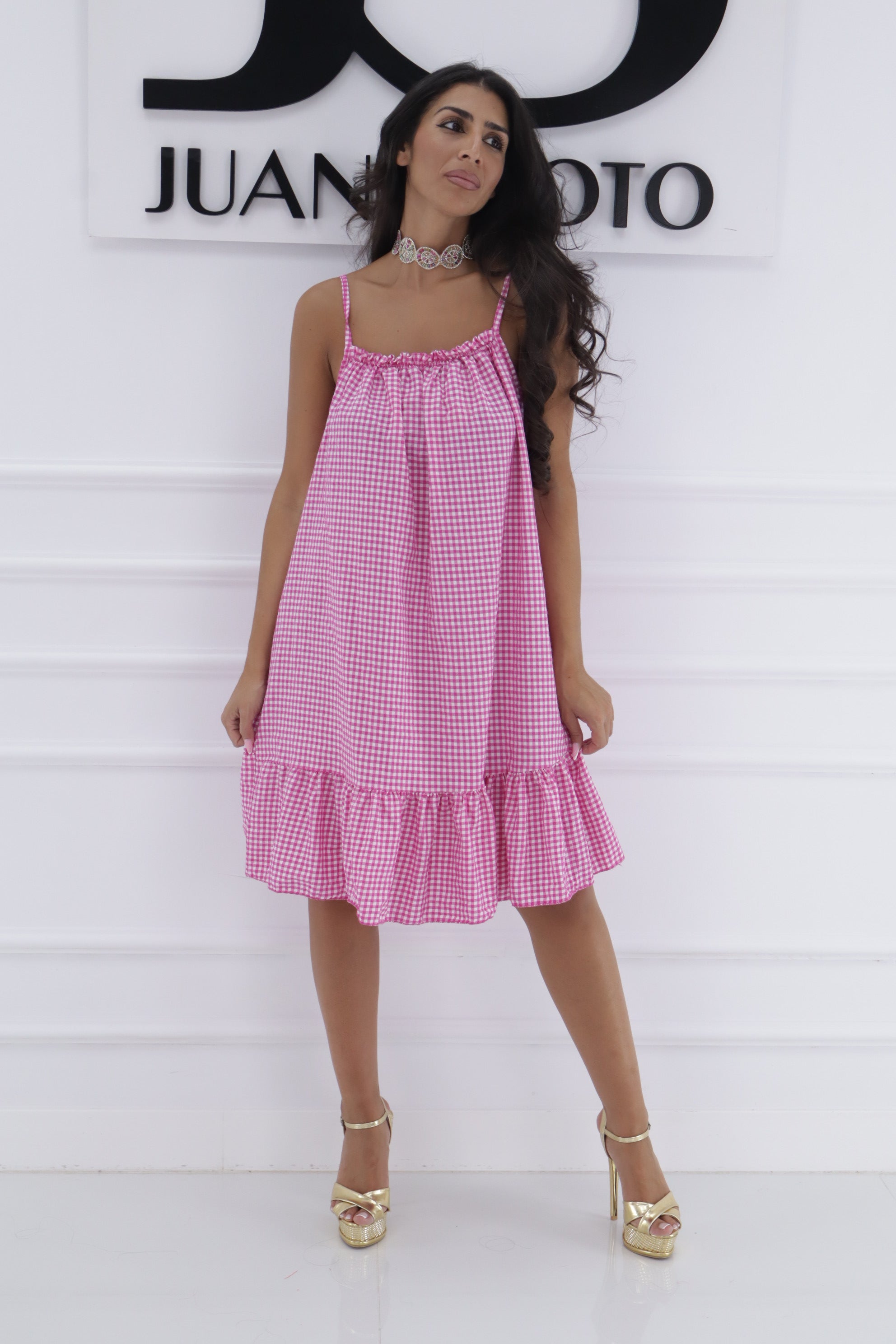 Vestido cuadro vichy pequeño 0258