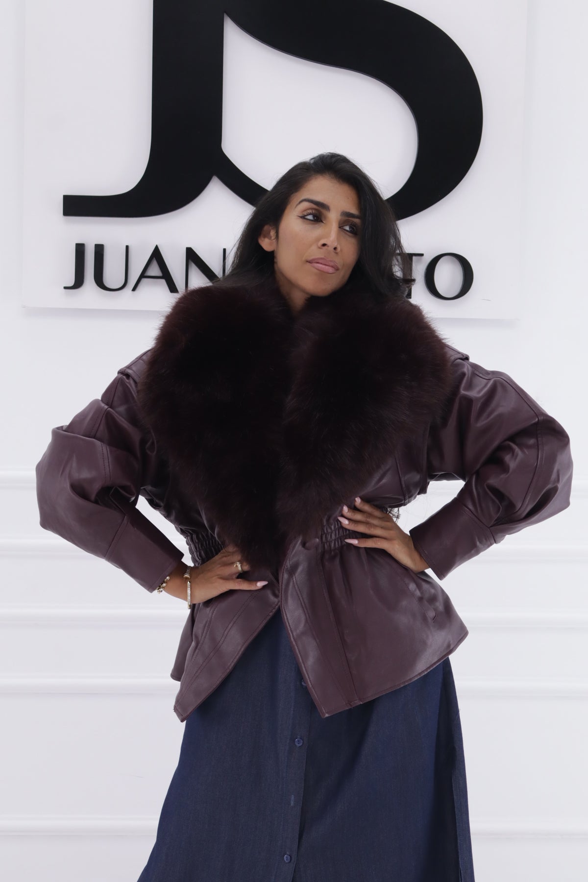 Kunstlederjacke mit Fell FL202323