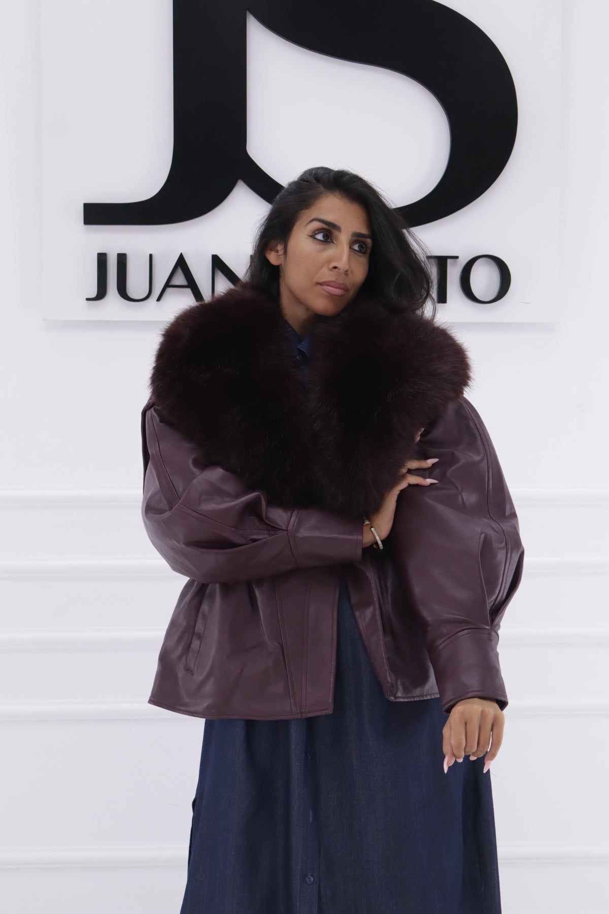 Kunstlederjacke mit Fell FL202323