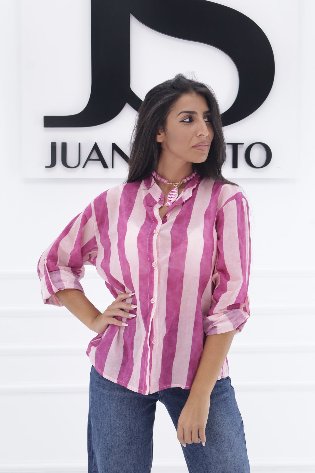Camisa sin cuello 12132