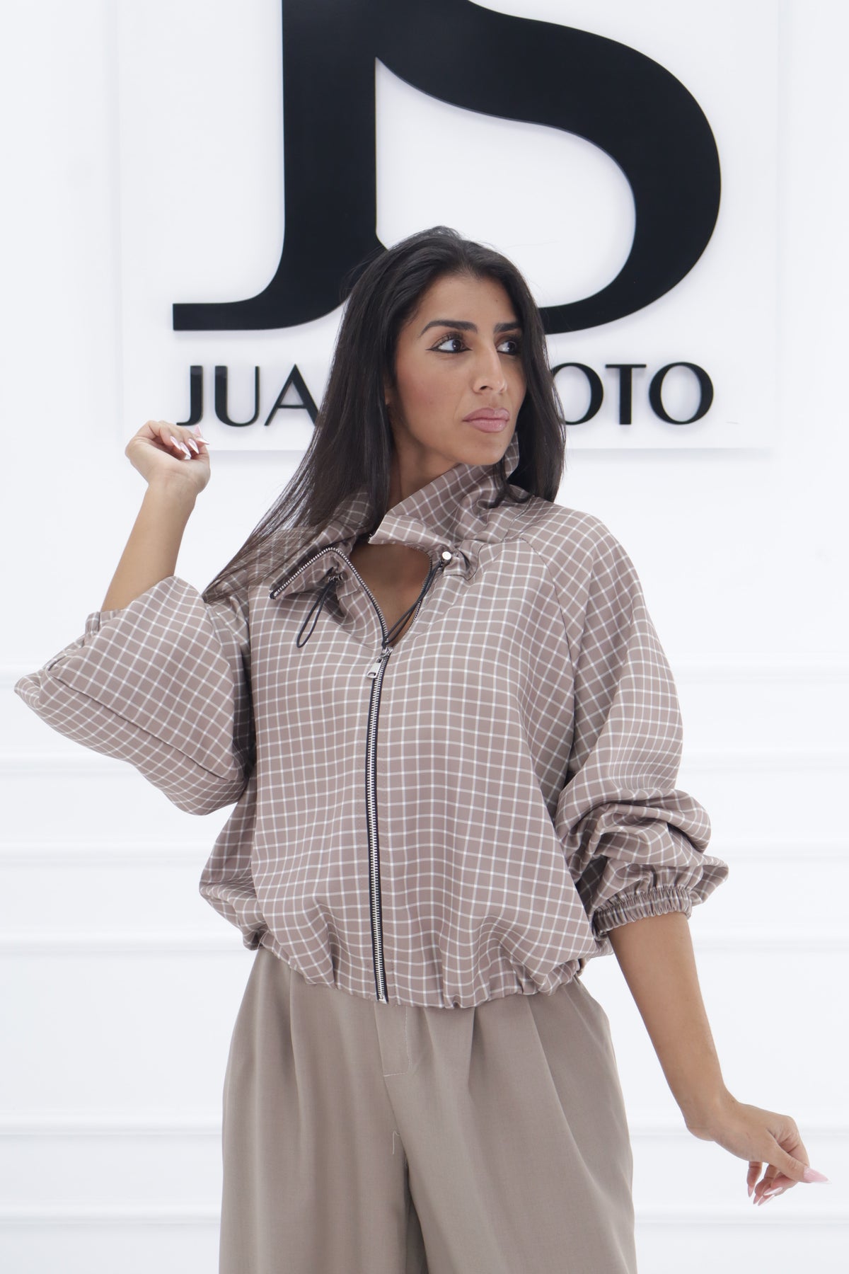 Chaqueta cuadros finos 712188
