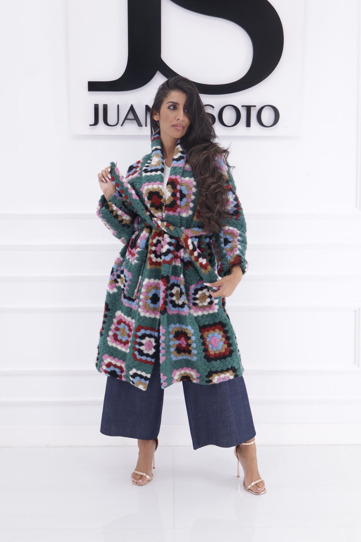 Abrigo cuadros colores G-12131