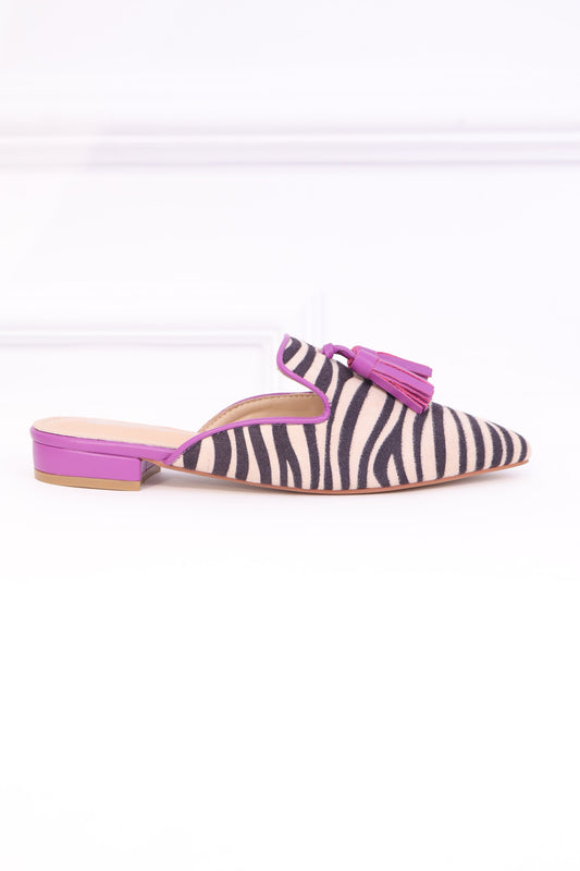 Mule cebra/fucsia w761