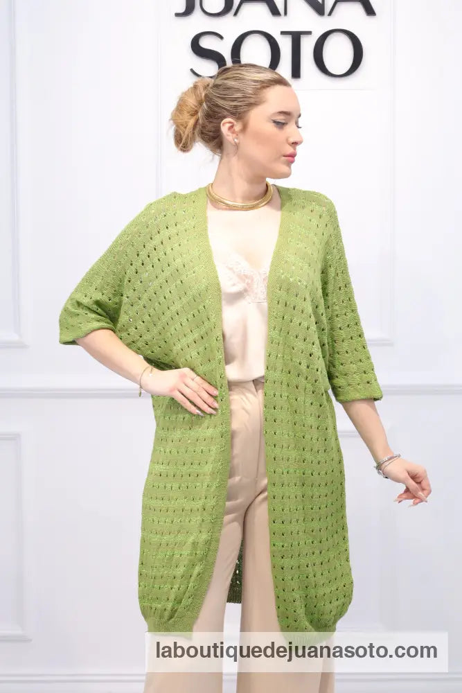 Rebeca perforada rayas c-23188 VERDE PISTACHO