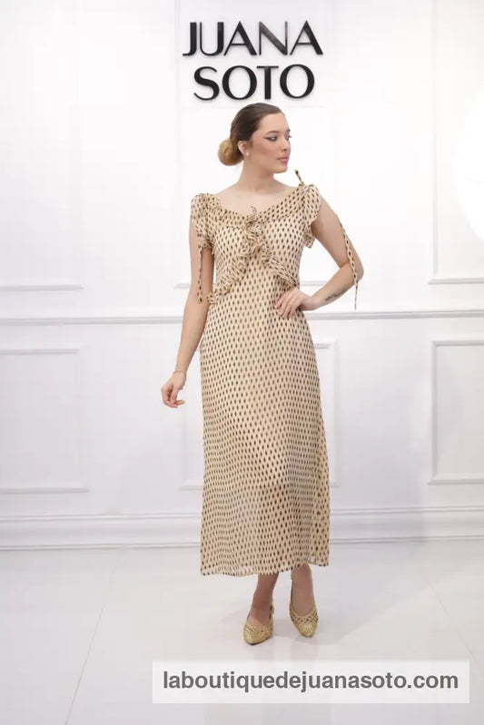 Vestido 6205 MOTA NEGRA/BEIG