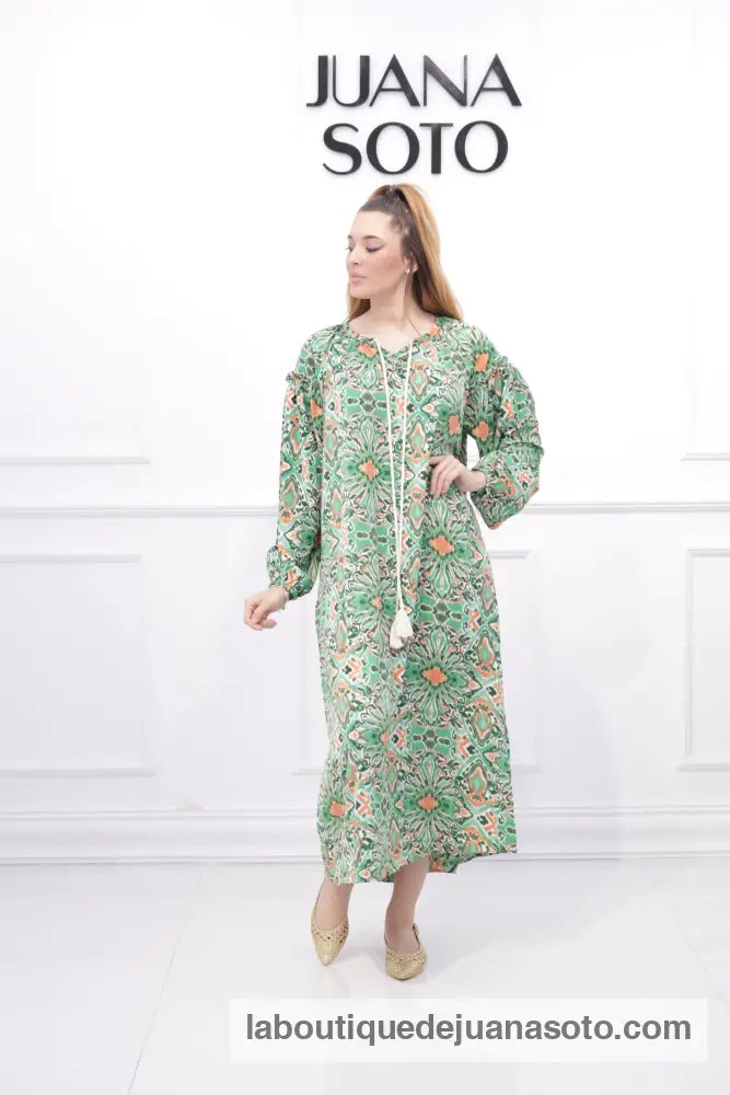 Vestido largo 6203 (estampado geométrico)