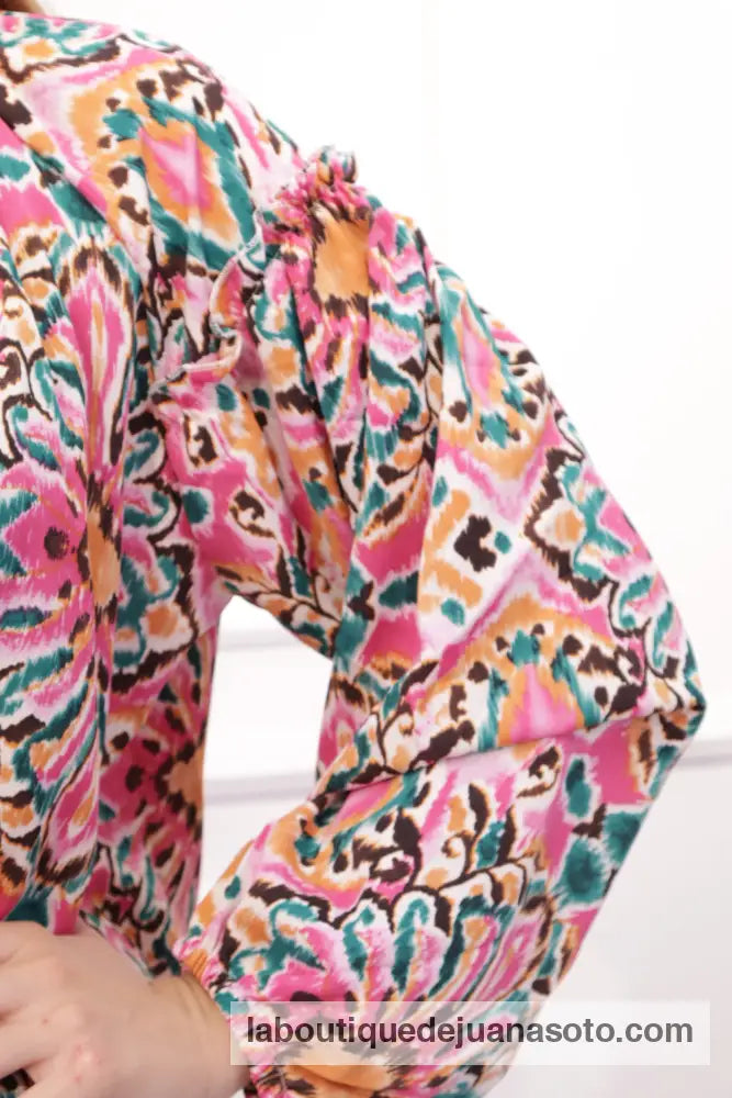 Vestido largo 6203 (estampado geométrico)